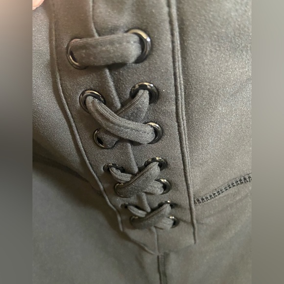 NWT weworewhat lace up solid black biker shorts size XL. - Picture 2 of 6